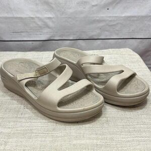 Skechers Arch Fit Women's Beige Adjustable Strap Slide‎ Sandals